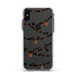 Spider Halloween Apple iPhone Xs Impact Case White Edge on Black Phone