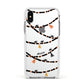 Spider Halloween Apple iPhone Xs Impact Case White Edge on Silver Phone