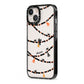 Spider Halloween iPhone 13 Black Impact Case Side Angle on Silver phone