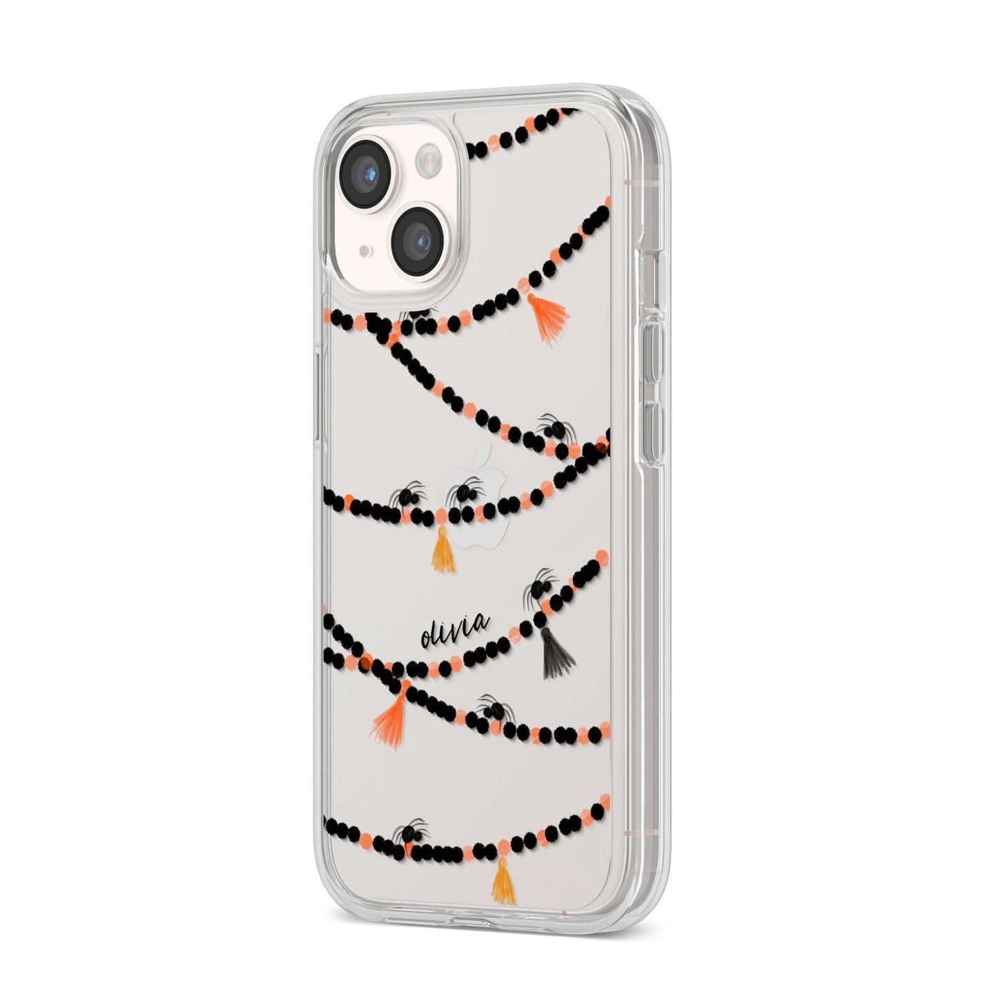 Spider Halloween iPhone 14 Clear Tough Case Starlight Angled Image