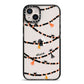 Spider Halloween iPhone 14 Plus Black Impact Case on Silver phone