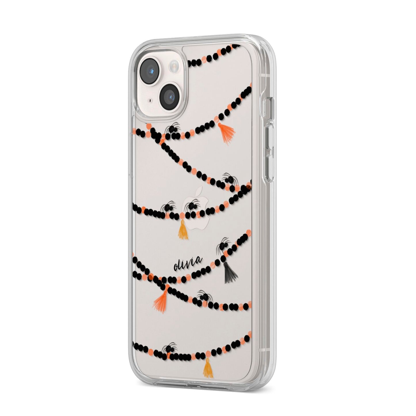 Spider Halloween iPhone 14 Plus Clear Tough Case Starlight Angled Image