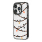 Spider Halloween iPhone 14 Pro Black Impact Case Side Angle on Silver phone