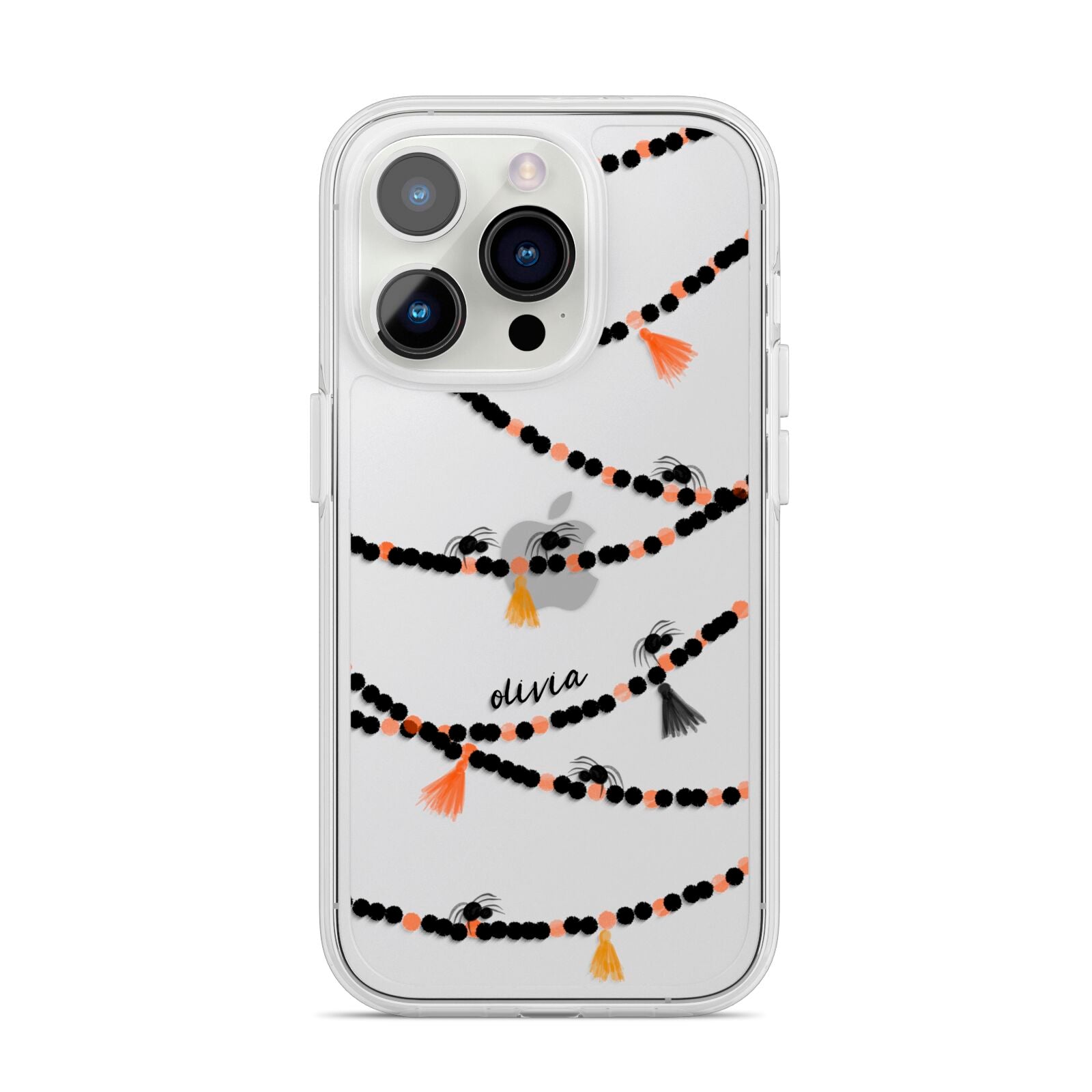 Spider Halloween iPhone 14 Pro Clear Tough Case Silver