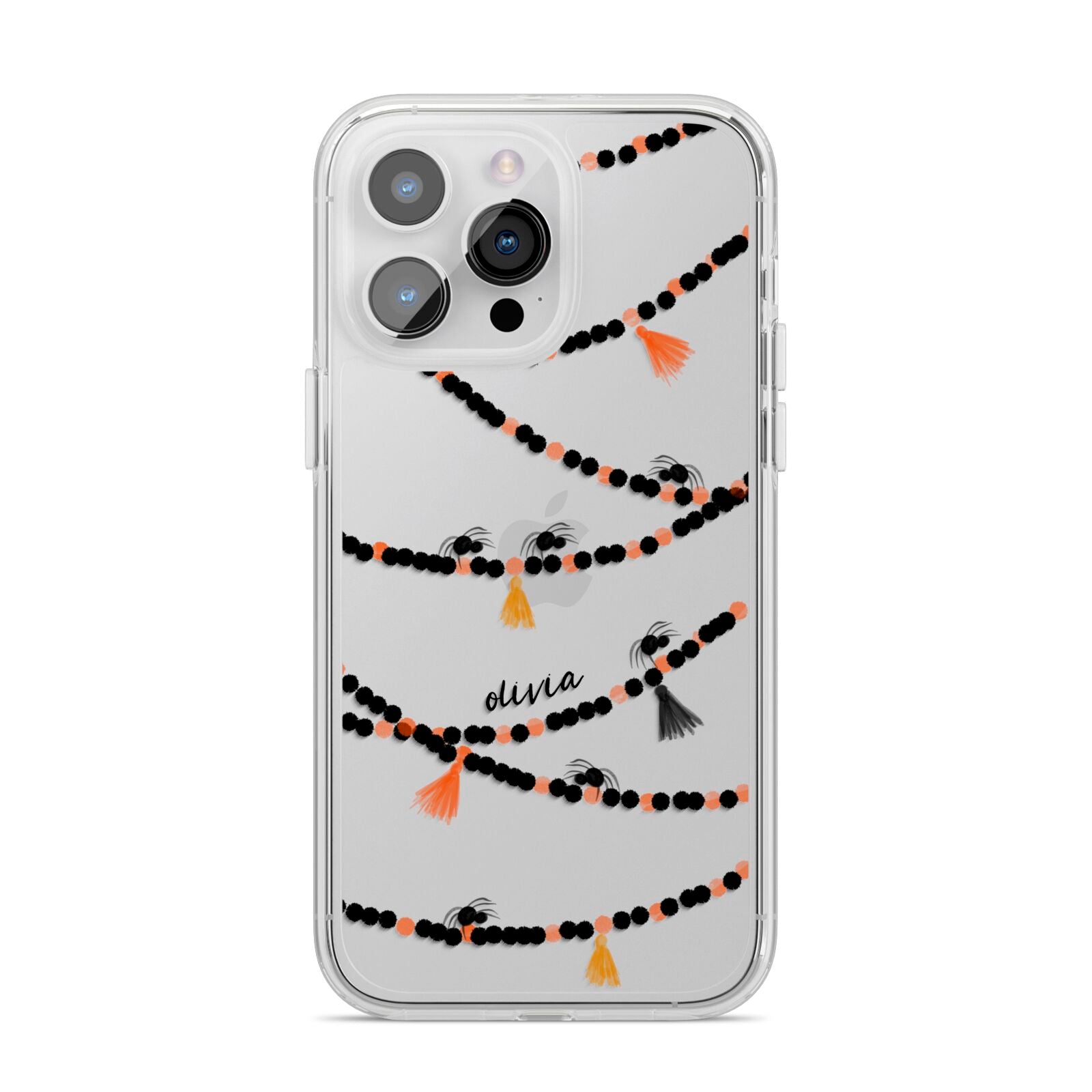 Spider Halloween iPhone 14 Pro Max Clear Tough Case Silver