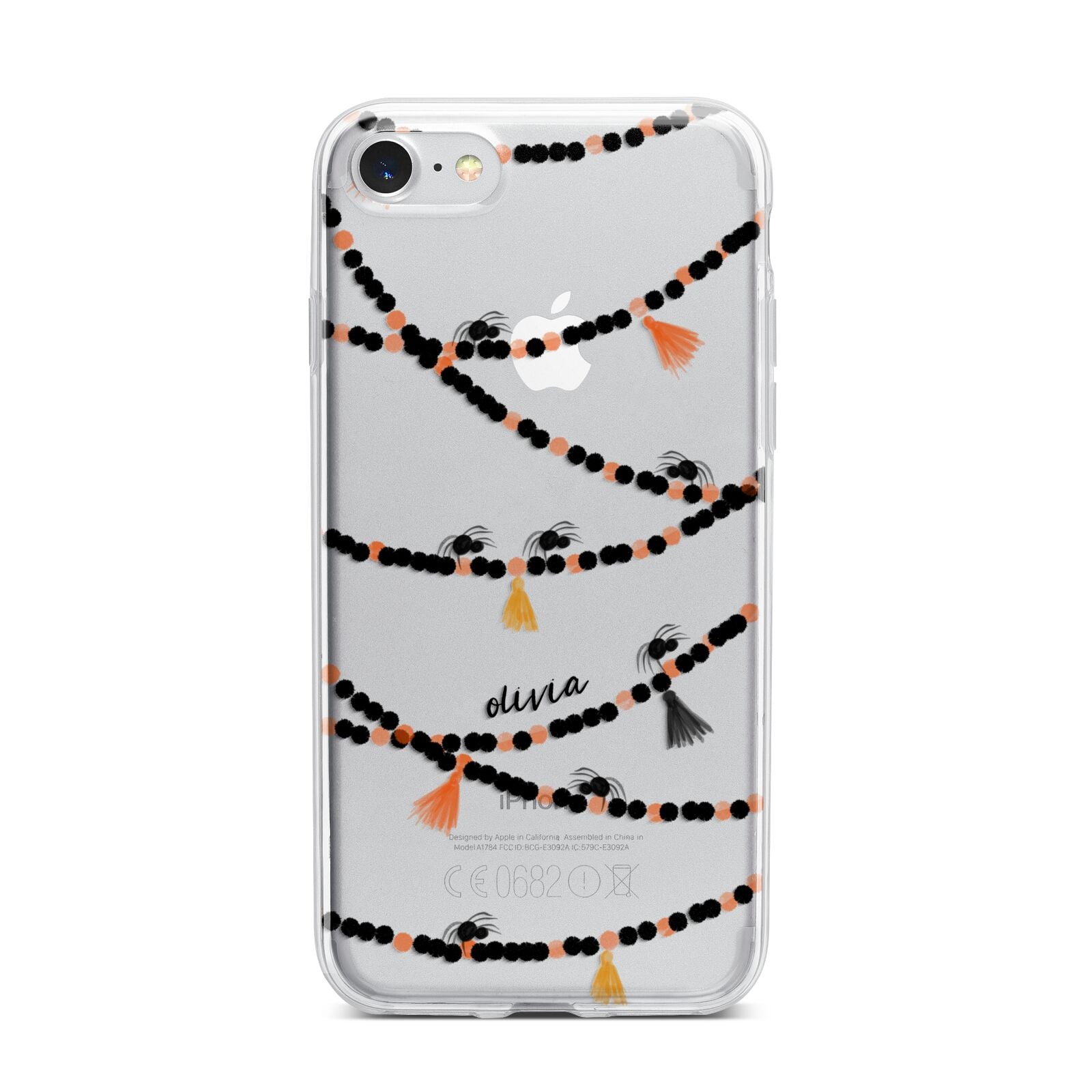 Spider Halloween iPhone 7 Bumper Case on Silver iPhone