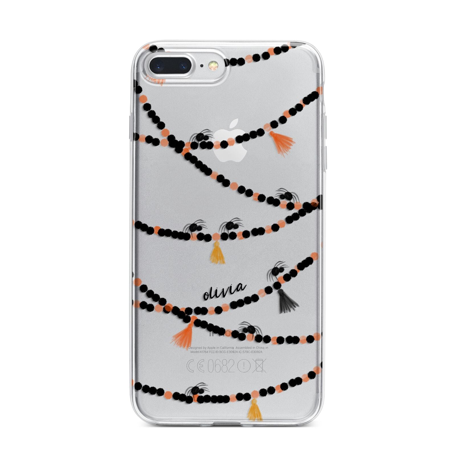 Spider Halloween iPhone 7 Plus Bumper Case on Silver iPhone