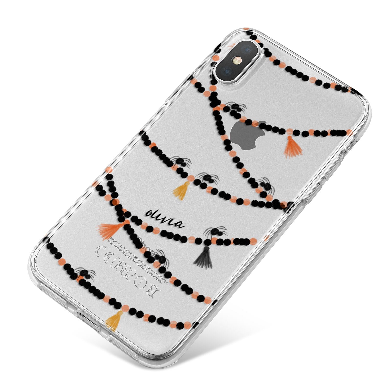 Spider Halloween iPhone X Bumper Case on Silver iPhone