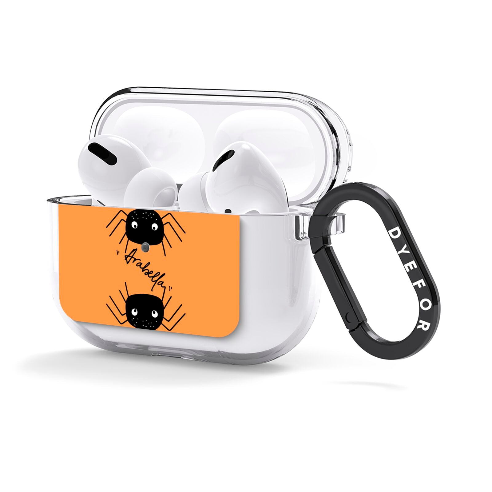 Spider Orange Personalised AirPods Clear Case 3rd Gen Side Image