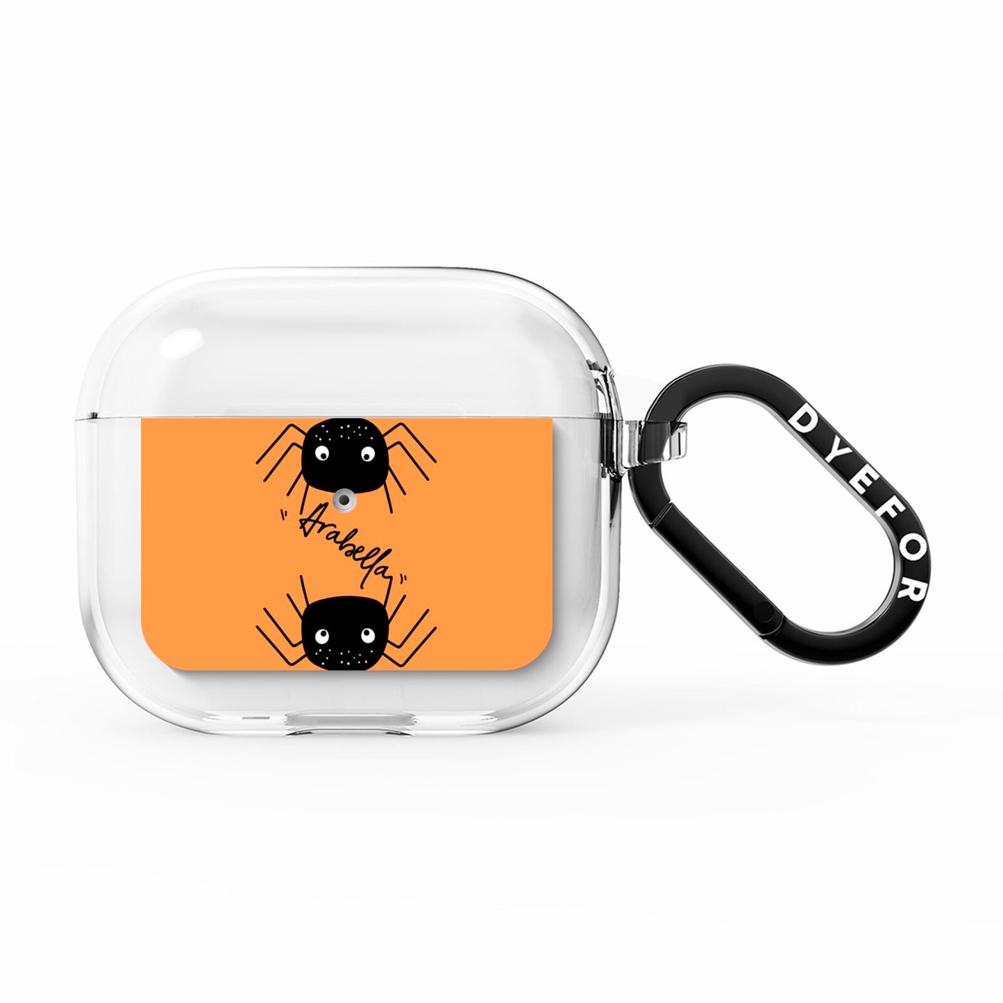 Spider Orange Personalised AirPods Clear Case 3rd Gen