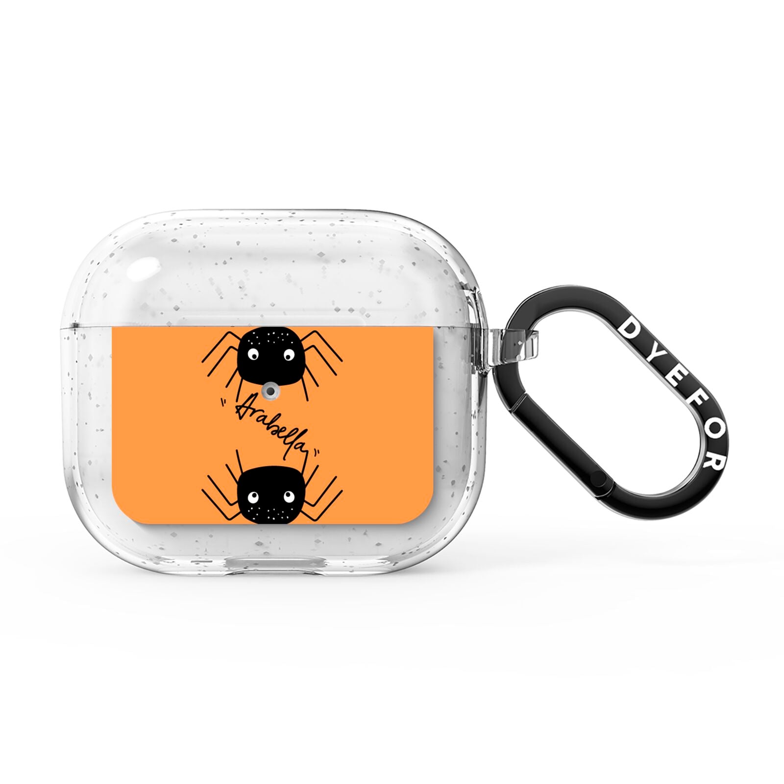 Spider Orange Personalised AirPods Glitter Case 3rd Gen