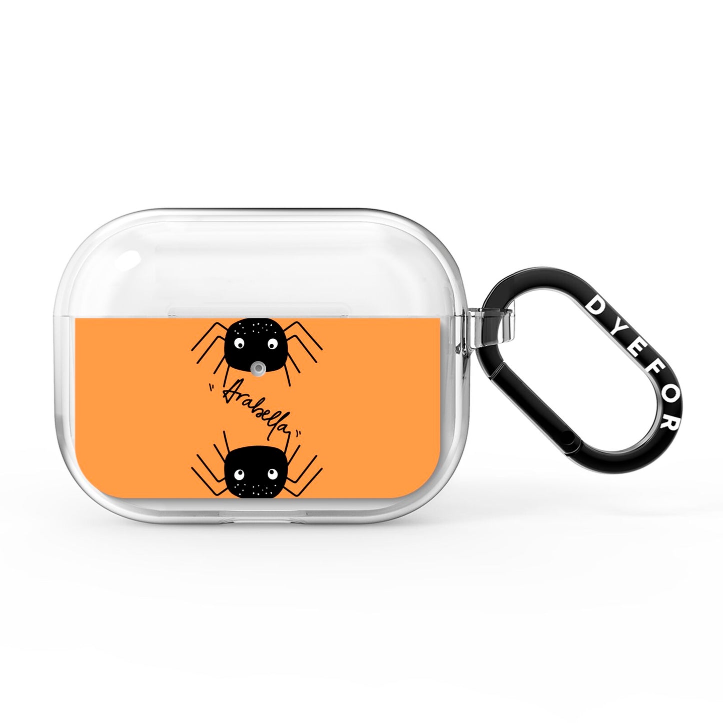 Spider Orange Personalised AirPods Pro Clear Case