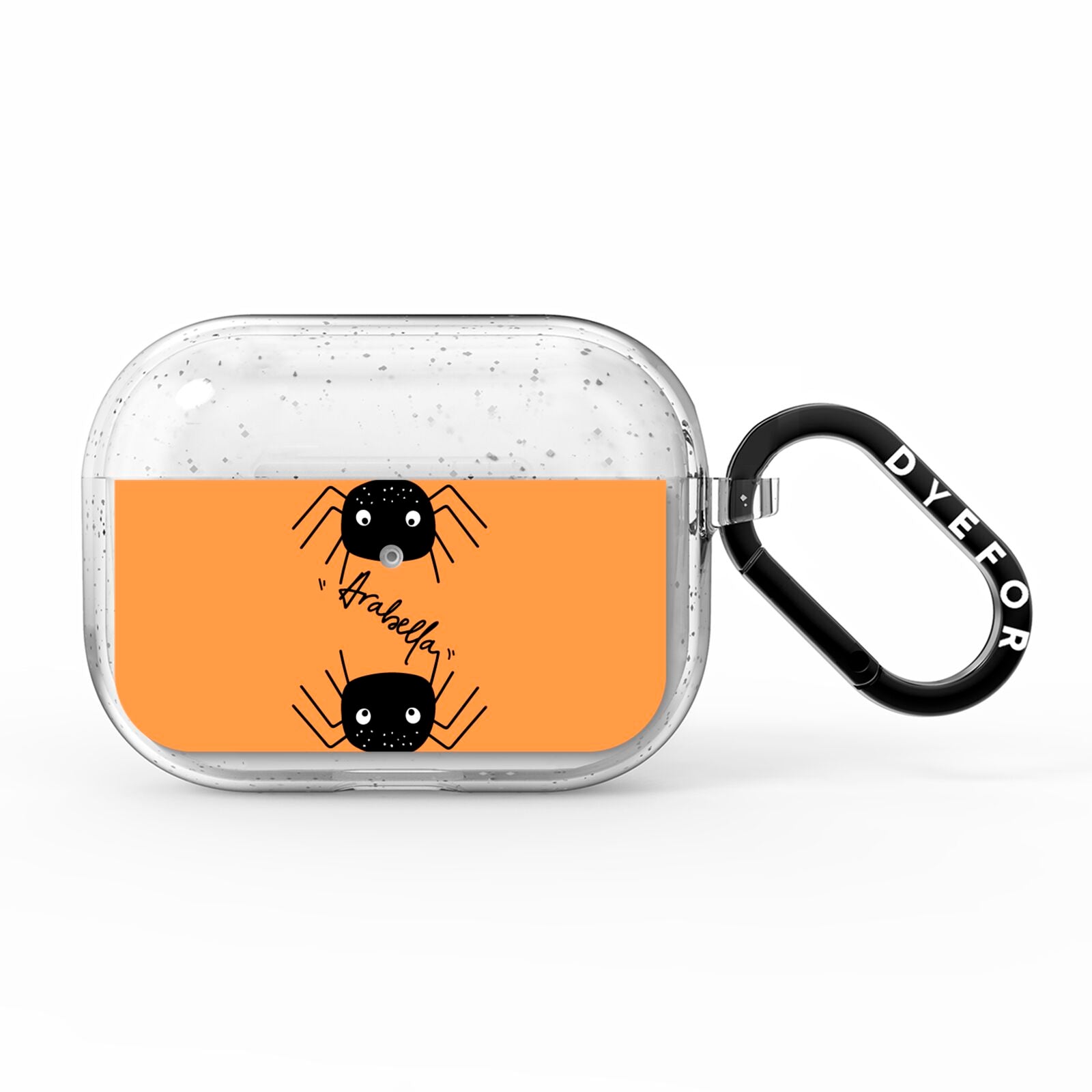 Spider Orange Personalised AirPods Pro Glitter Case