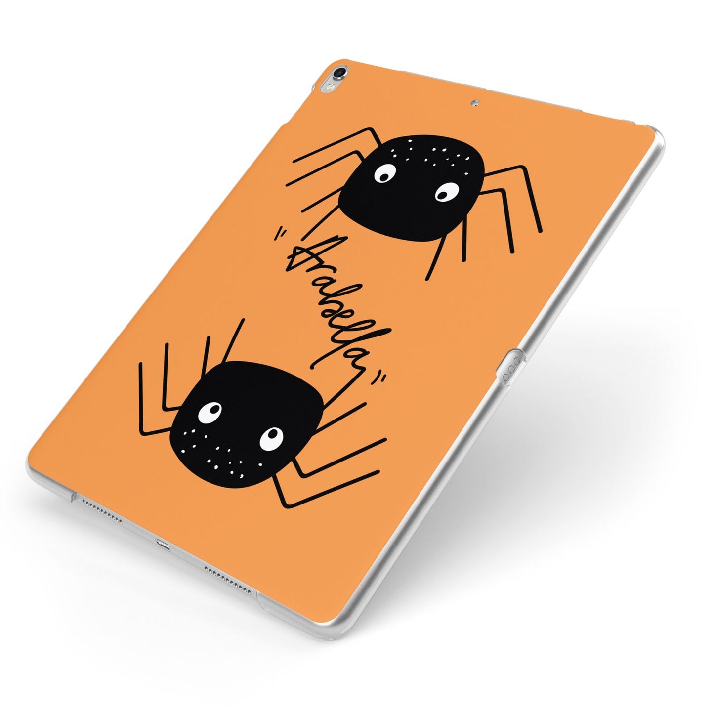 Spider Orange Personalised Apple iPad Case on Silver iPad Side View