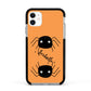 Spider Orange Personalised Apple iPhone 11 in White with Black Impact Case