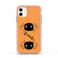 Spider Orange Personalised Apple iPhone 11 in White with Pink Impact Case