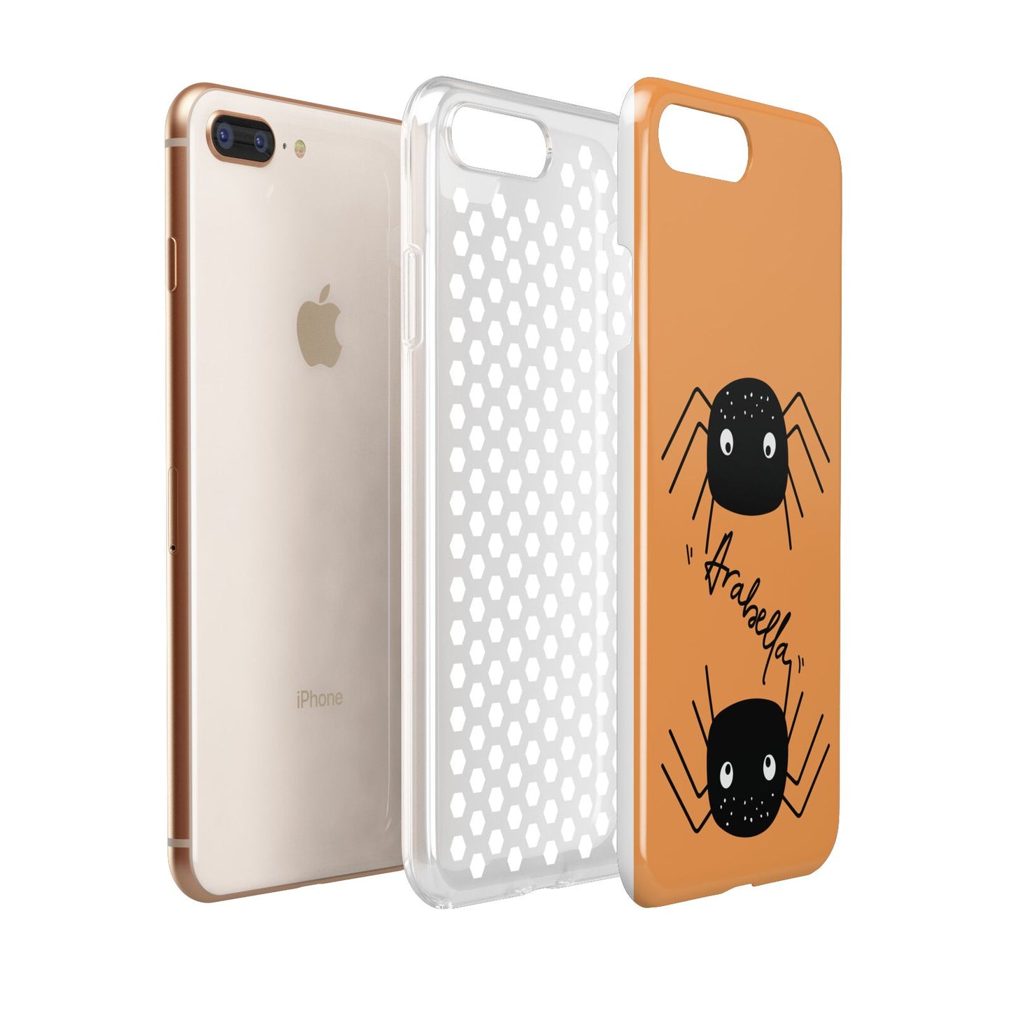 Spider Orange Personalised Apple iPhone 7 8 Plus 3D Tough Case Expanded View