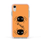Spider Orange Personalised Apple iPhone XR Impact Case Pink Edge on Silver Phone
