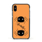 Spider Orange Personalised Apple iPhone Xs Impact Case Black Edge on Black Phone