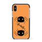 Spider Orange Personalised Apple iPhone Xs Impact Case Black Edge on Gold Phone