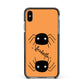 Spider Orange Personalised Apple iPhone Xs Max Impact Case Black Edge on Black Phone