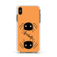 Spider Orange Personalised Apple iPhone Xs Max Impact Case White Edge on Black Phone