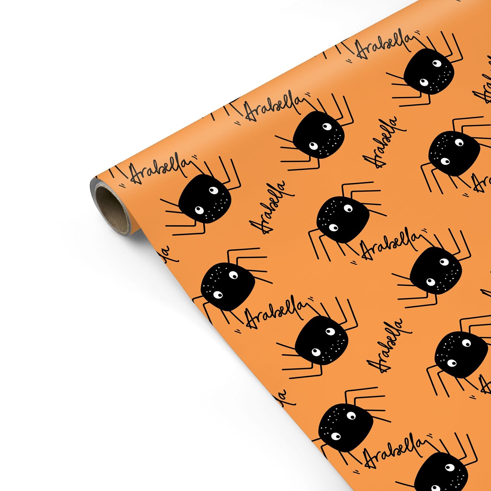 Spider Orange Personalised Personalised Gift Wrap