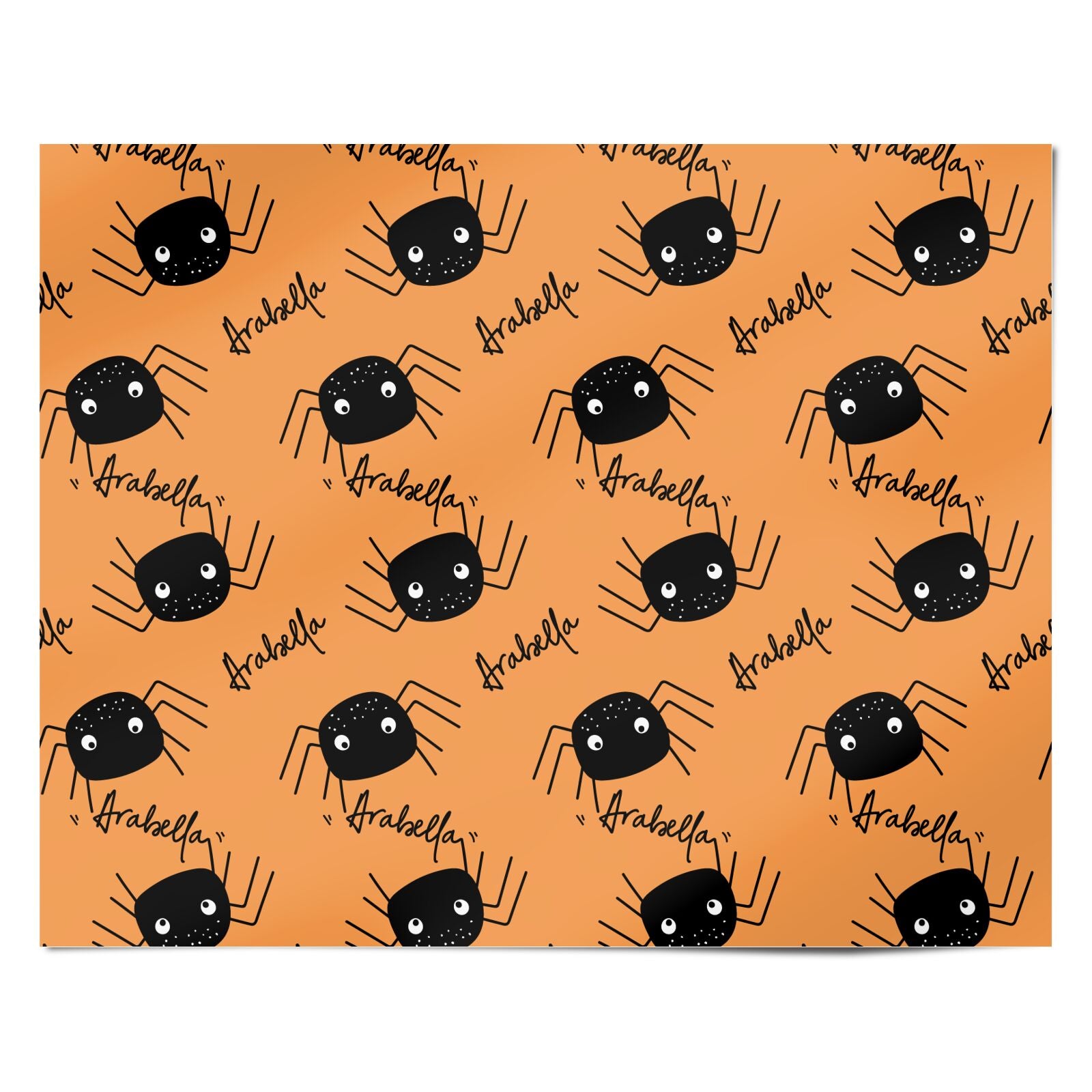Spider Orange Personalised Personalised Wrapping Paper Alternative