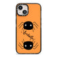 Spider Orange Personalised iPhone 13 Black Impact Case on Silver phone