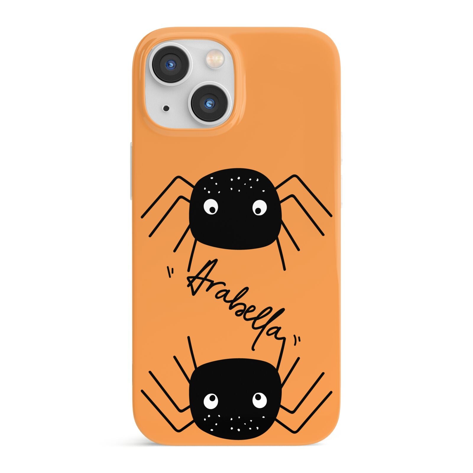 Spider Orange Personalised iPhone 13 Mini Full Wrap 3D Snap Case
