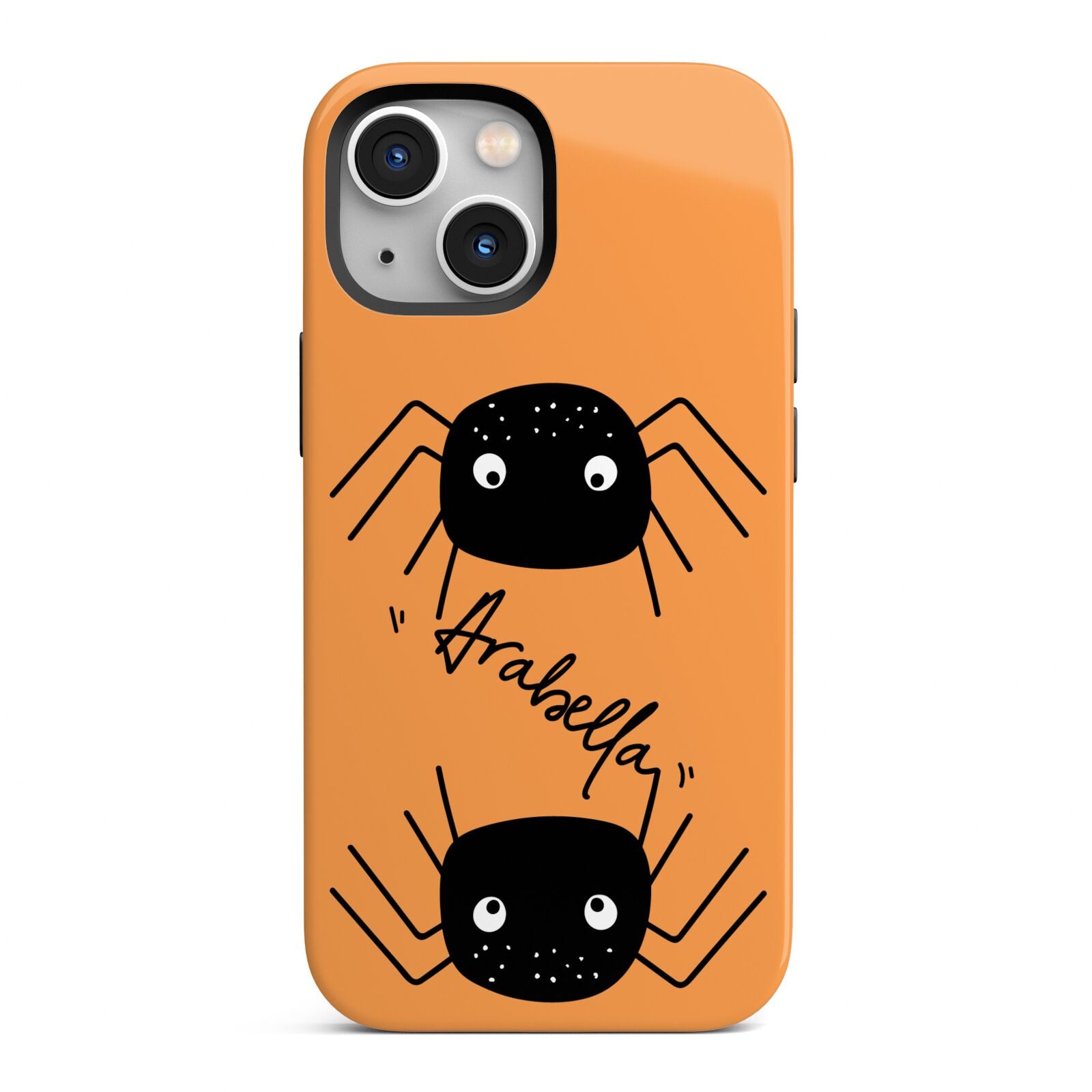 Spider Orange Personalised iPhone 13 Mini Full Wrap 3D Tough Case