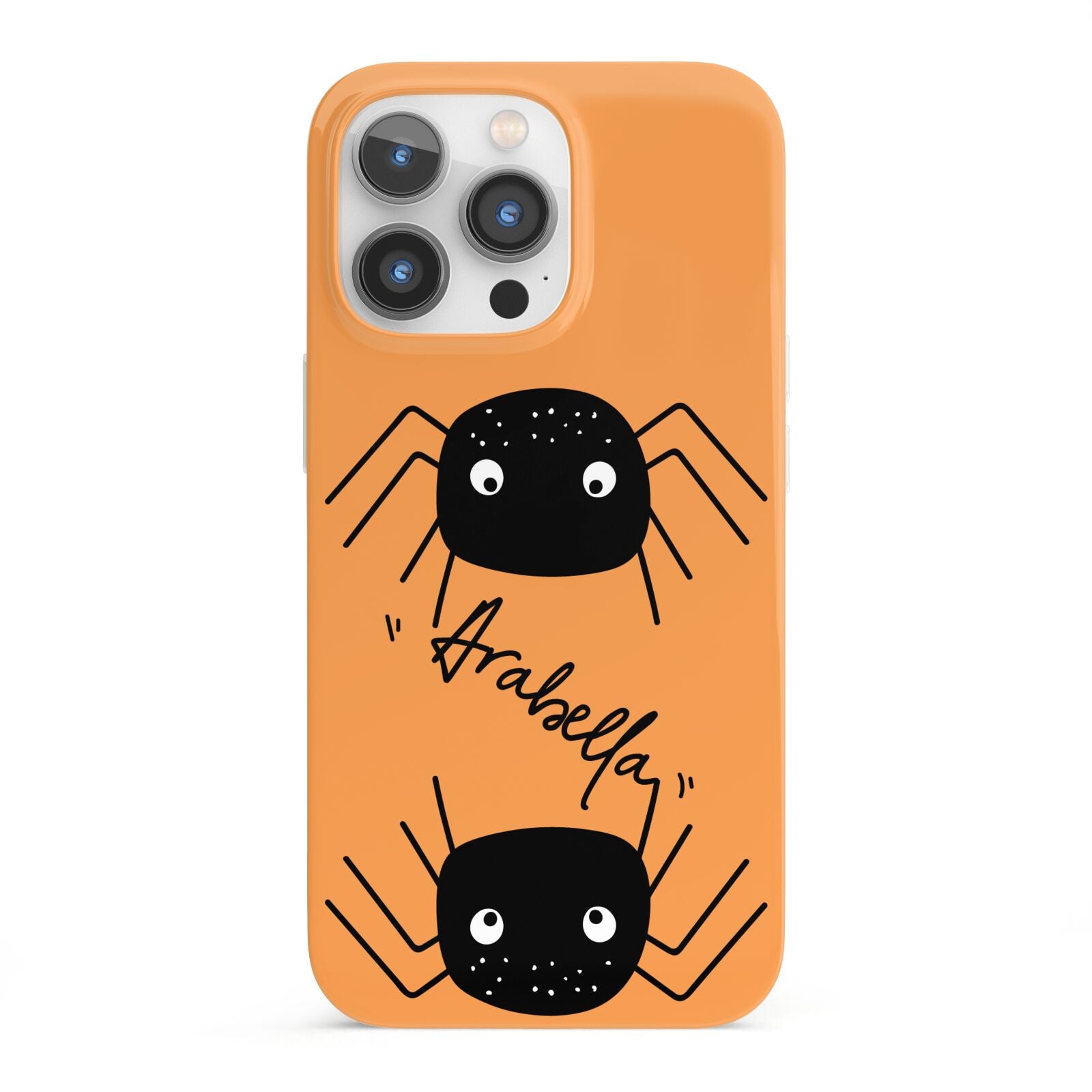 Spider Orange Personalised iPhone 13 Pro Full Wrap 3D Snap Case