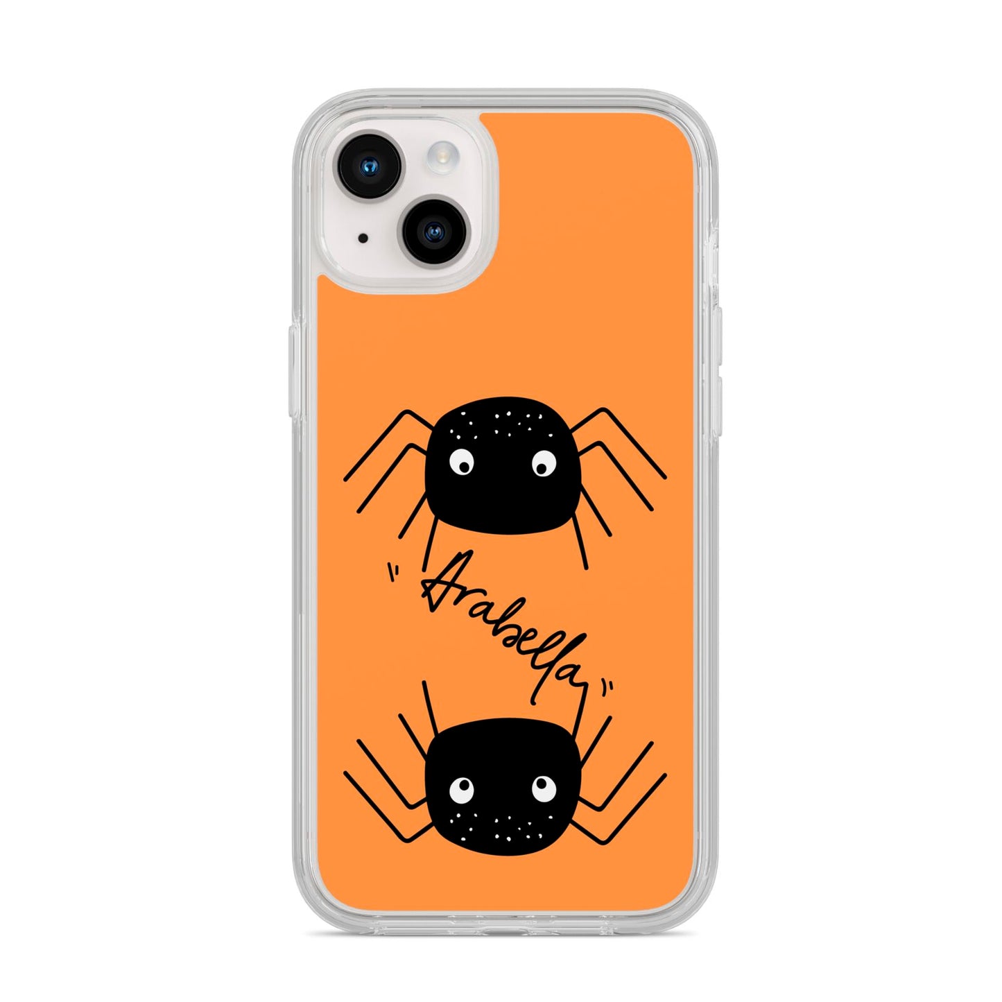 Spider Orange Personalised iPhone 14 Plus Clear Tough Case Starlight