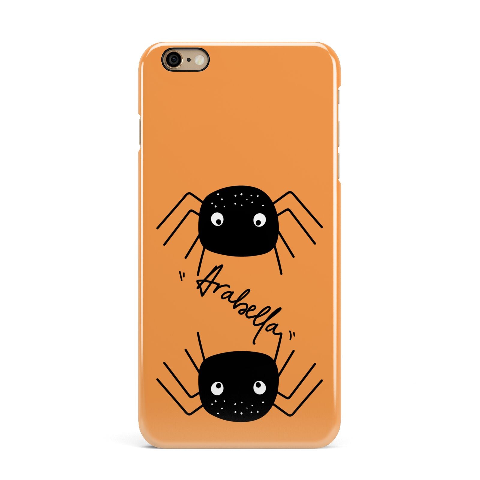 Spider Orange Personalised iPhone 6 Plus 3D Snap Case on Gold Phone