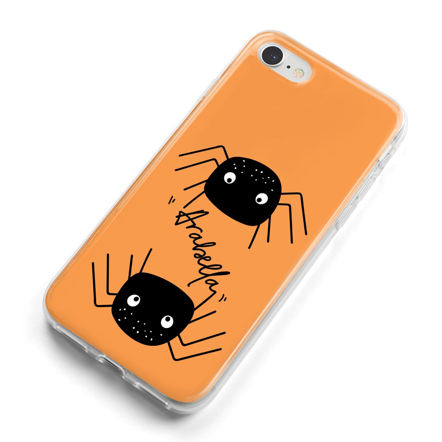 Spider Orange Personalised iPhone 8 Bumper Case on Silver iPhone Alternative Image