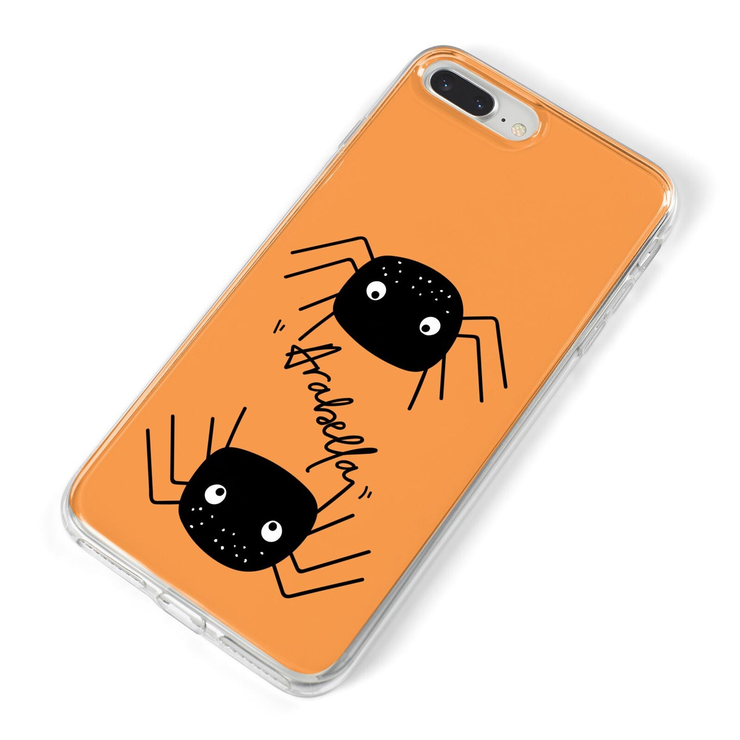 Spider Orange Personalised iPhone 8 Plus Bumper Case on Silver iPhone Alternative Image