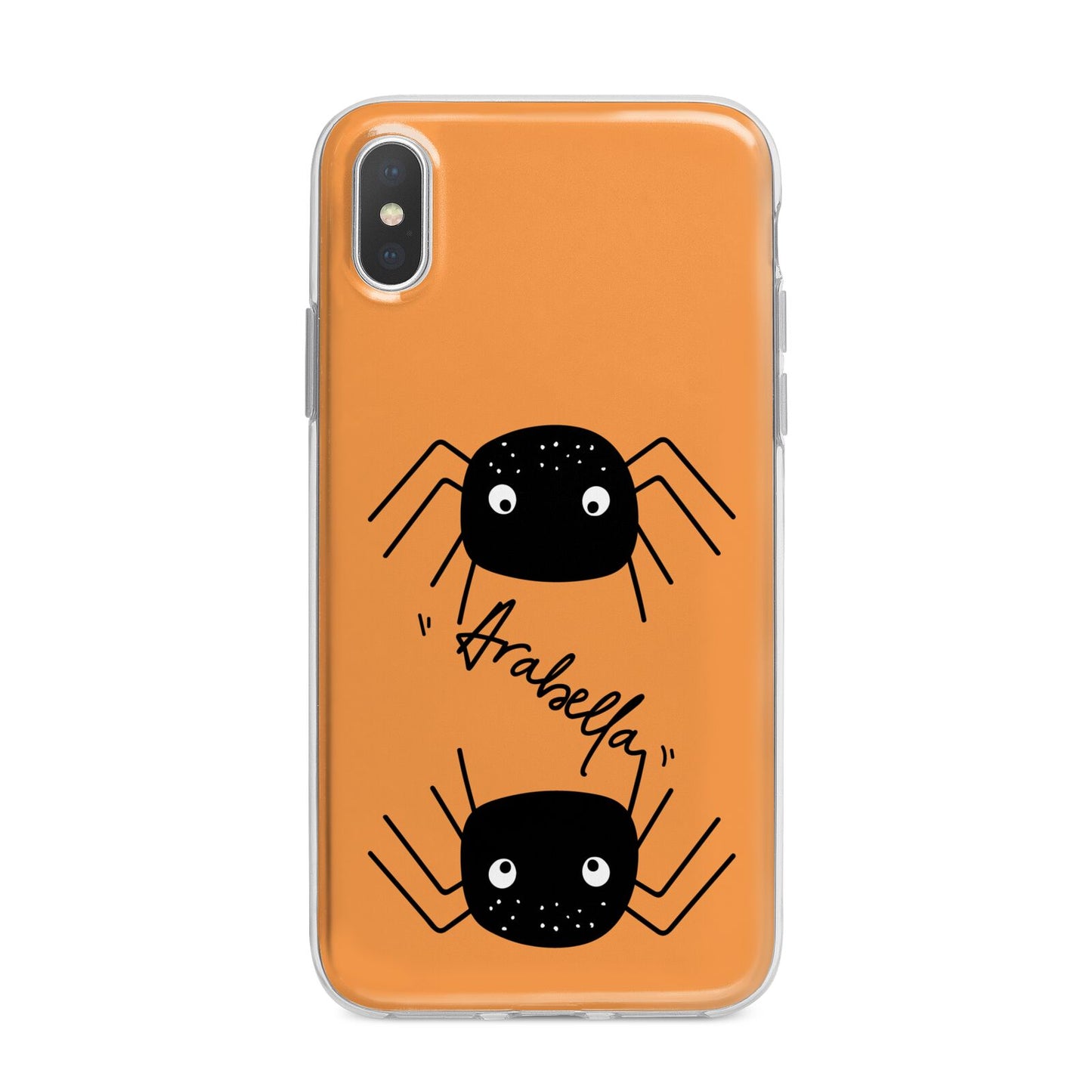 Spider Orange Personalised iPhone X Bumper Case on Silver iPhone Alternative Image 1