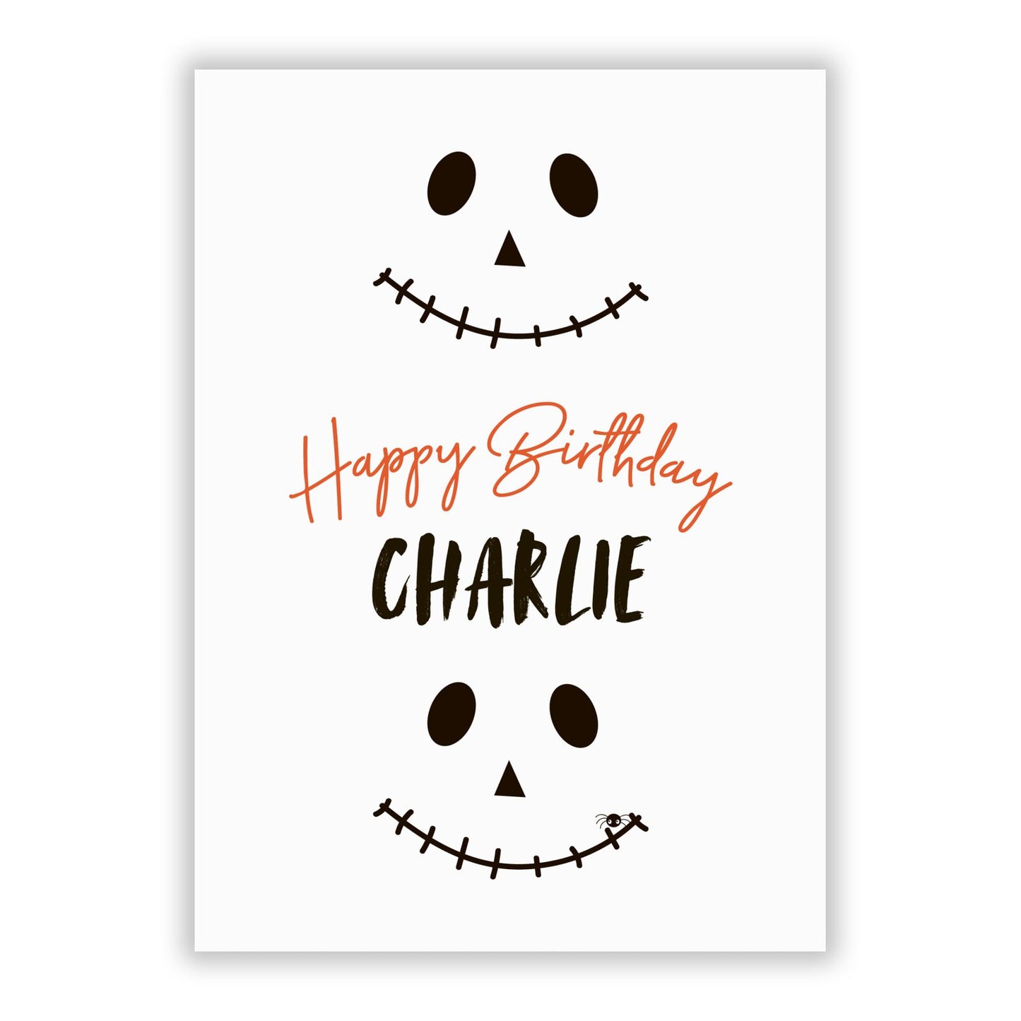 Spooktacular Birthday Personalised A5 Flat Greetings Card