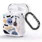 Spooky Blue Illustrations and Catchphrases AirPods Glitter Case Side Image