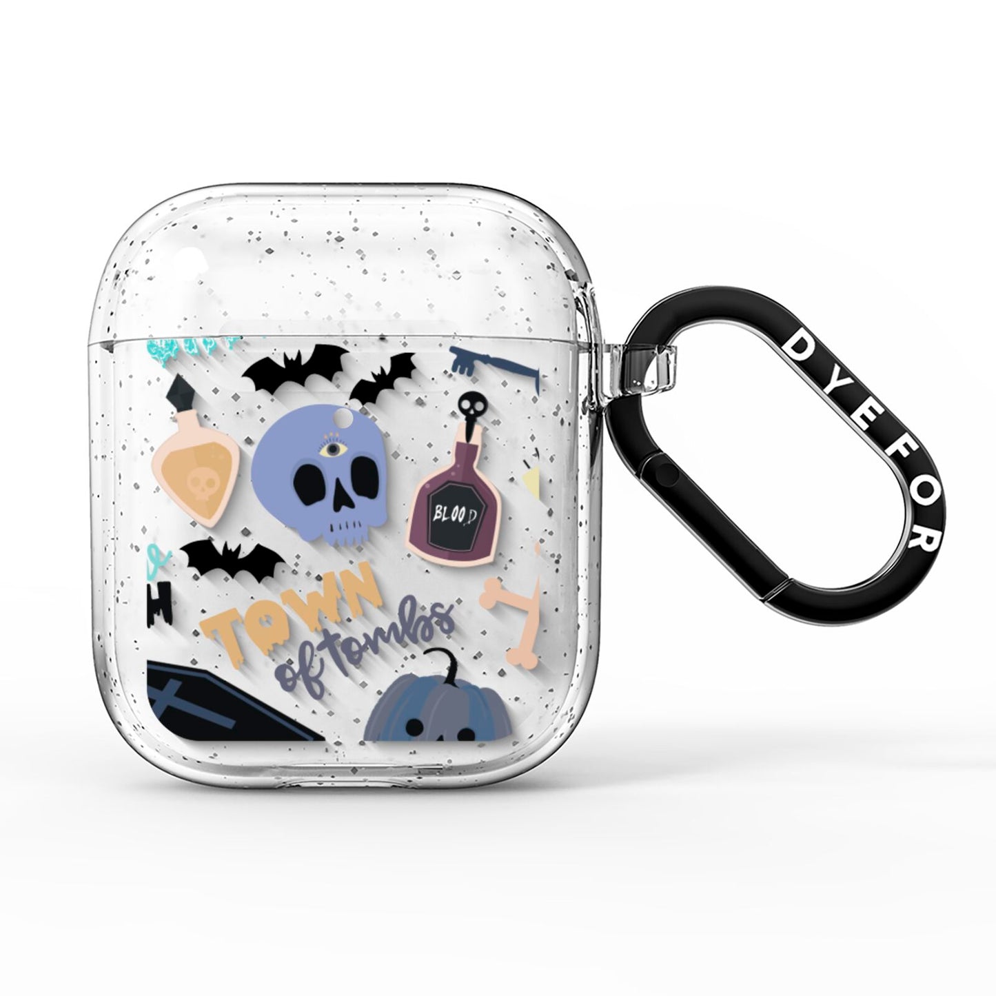 Spooky Blue Illustrations and Catchphrases AirPods Glitter Case