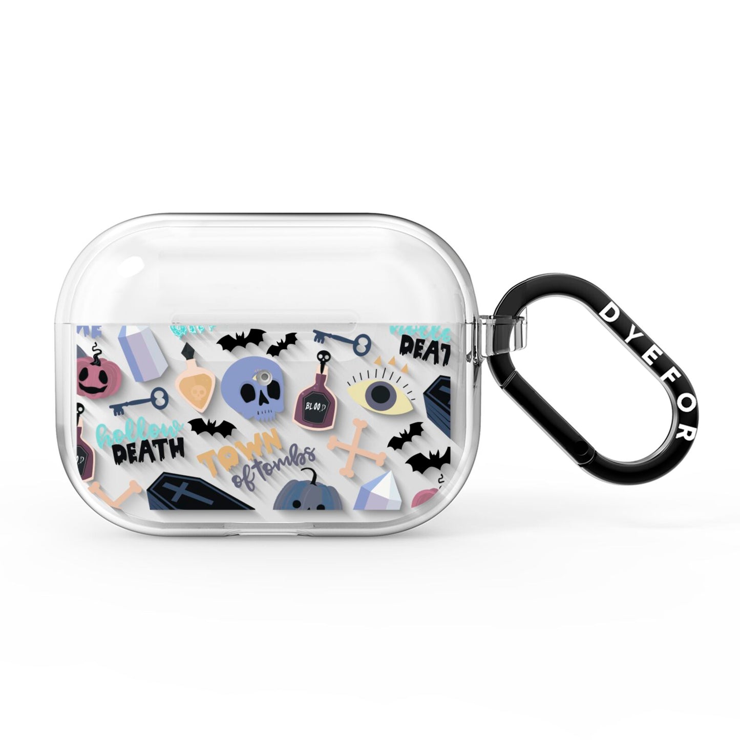 Spooky Blue Illustrations and Catchphrases AirPods Pro Clear Case