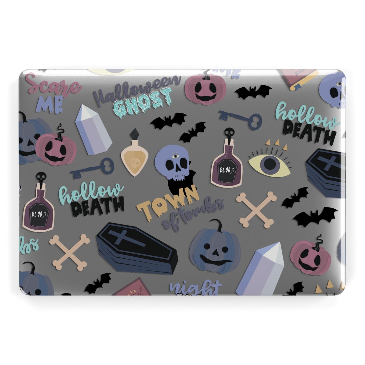Spooky Blue Illustrations and Catchphrases Apple MacBook Case