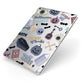 Spooky Blue Illustrations and Catchphrases Apple iPad Case on Silver iPad Side View