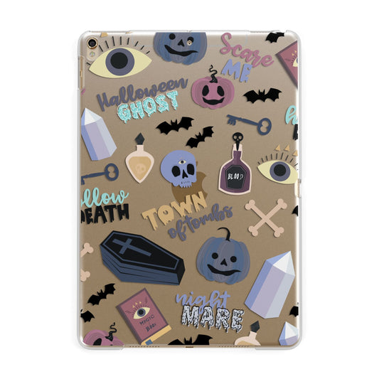 Spooky Blue Illustrations and Catchphrases Apple iPad Gold Case