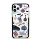 Spooky Blue Illustrations and Catchphrases Apple iPhone 11 Pro in Silver with Black Impact Case