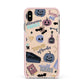 Spooky Blue Illustrations and Catchphrases Apple iPhone Xs Max Impact Case Pink Edge on Gold Phone