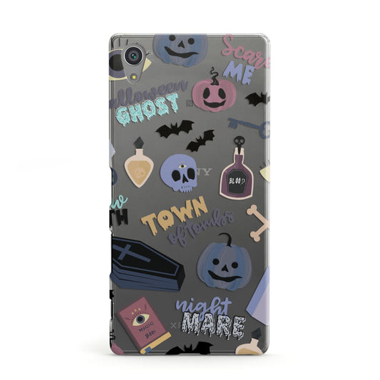 Spooky Blue Illustrations and Catchphrases Sony Xperia Case