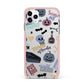 Spooky Blue Illustrations and Catchphrases iPhone 11 Pro Max Impact Pink Edge Case