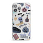 Spooky Blue Illustrations and Catchphrases iPhone 13 Pro Max Clear Bumper Case