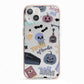 Spooky Blue Illustrations and Catchphrases iPhone 13 TPU Impact Case with Pink Edges